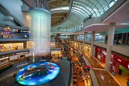 SINGAPORE - JANUARY 20, 2020: interior shot of The Shoppes at Marina Bay Sands.のeditorial素材