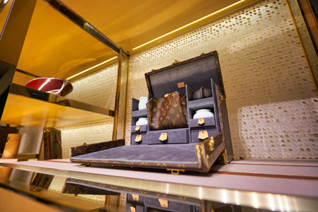 SINGAPORE - JANUARY 20, 2020: interior shot of Louis Vuitton Island Maison at the Shoppes at Marina...