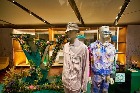 SINGAPORE - JANUARY 20, 2020: interior shot of Louis Vuitton Island Maison at the Shoppes at Marina...