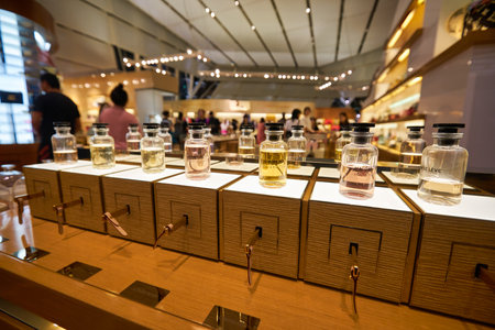 SINGAPORE - JANUARY 20, 2020: interior shot of Louis Vuitton Island Maison at the Shoppes at Marina Bay Sandsのeditorial素材