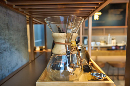 SHENZHEN, CHINA - CIRCA NOVEMBER, 2019: Chemex coffeemaker on display at Starbucks Reserve in...