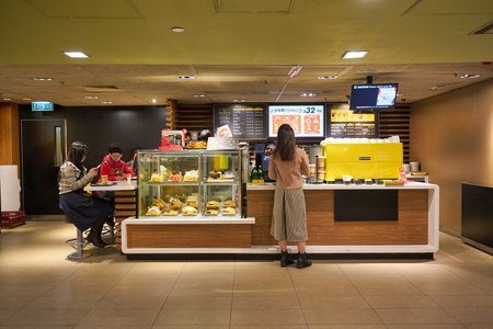 HONG KONG, CHINA - CIRCA DECEMBER, 2019: McCafe at a McDonald's store place in Hong Kong.