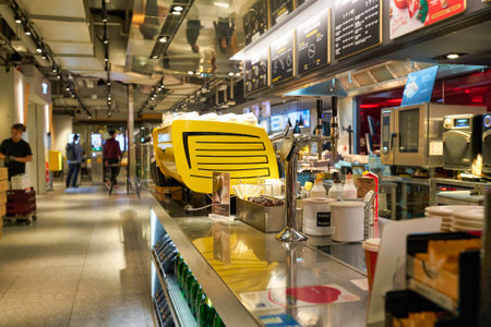 HONG KONG, CHINA - CIRCA DECEMBER, 2019: McCafe at a McDonald's store place in Hong Kong.のeditorial素材