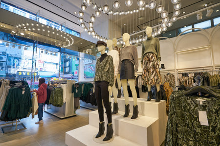 HONG KONG - CIRCA DECEMBER, 2019: interior shot of H and M store in Hong Kong.のeditorial素材
