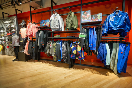 HONG KONG - CIRCA DECEMBER, 2019: interior shot of Nike store in Hong Kong.のeditorial素材