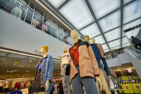 HONG KONG - CIRCA DECEMBER, 2019: interior shot of H and M store in Hong Kong.のeditorial素材
