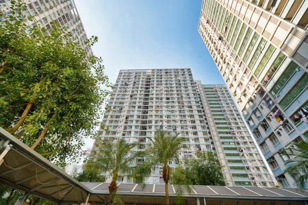 HONG KONG - CIRCA DECEMBER, 2019: view of buildings in Hong Kong.のeditorial素材