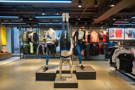 HONG KONG - CIRCA DECEMBER, 2019: interior shot of Adidas store in Hong Kong.のeditorial素材