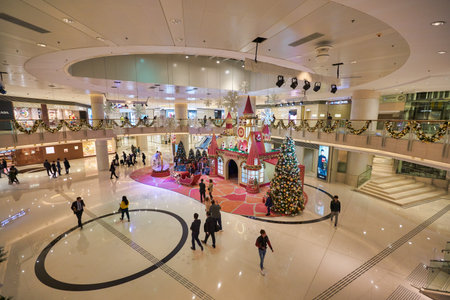 HONG KONG - CIRCA DECEMBER, 2019: interior shot of Elements shopping mall in Hong Kong.のeditorial素材