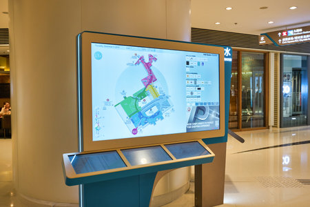 HONG KONG - CIRCA DECEMBER, 2019: interior shot of Elements shopping mall in Hong Kong.