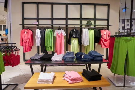 SAINT PETERSBURG, RUSSIA - CIRCA SEPTEMBER, 2022: interior shot of Reserved store.のeditorial素材