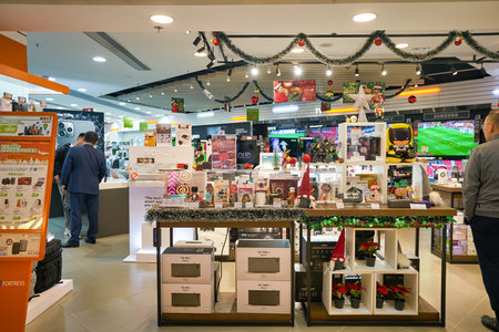HONG KONG - CIRCA DECEMBER, 2019: interior shot of Fortress store at Elements shopping mall in Hong...