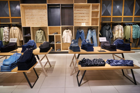SAINT PETERSBURG, RUSSIA - CIRCA SEPTEMBER, 2022: interior shot of Reserved store.