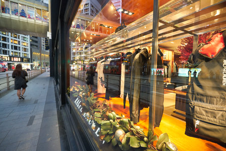 HONG KONG - CIRCA DECEMBER, 2019: window display at Ralph Lauren store in Hong Kong.のeditorial素材