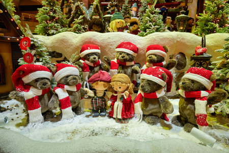 HONG KONG - CIRCA DECEMBER, 2019: Christmas decoration at Landmark commercial complex in Hong Kong.のeditorial素材
