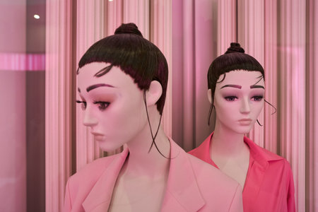 SAINT PETERSBURG, RUSSIA - CIRCA SEPTEMBER, 2022: dressed mannequins on display at Zara store in Galeria Shopping Mall.のeditorial素材