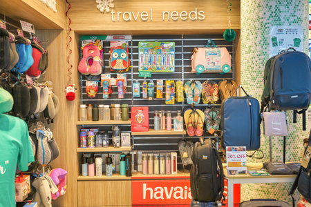 HONG KONG - CIRCA DECEMBER, 2019: TripAdvisor shop in Hong Kong International Airport.のeditorial素材