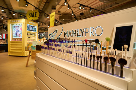 SAINT PETERSBURG, RUSSIA - CIRCA SEPTEMBER, 2022: interior shot of Gold Apple store at Nevsky Centre...