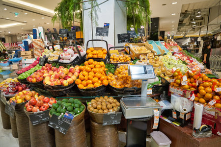 BANGKOK, THAILAND - CIRCA JANUARY, 2020: interior shot of Gourmet Market supermarket in Bangkok.のeditorial素材