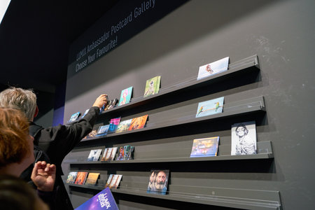 COLOGNE, GERMANY - CIRCA SEPTEMBER, 2018: Lumix ambassador postcard gallery at Photokina Exhibition....