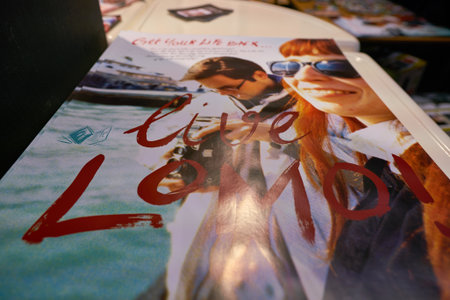 COLOGNE, GERMANY - CIRCA SEPTEMBER, 2018: close up shot of poster as seen at Lomography space at Photokina Exhibition. Photokina is a trade fair held in Europe for the photographic and imaging industries.のeditorial素材