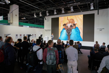 COLOGNE, GERMANY - CIRCA SEPTEMBER, 2018: atmosphere at Photokina Exhibition. Photokina is a trade fair held in Europe for the photographic and imaging industries.のeditorial素材