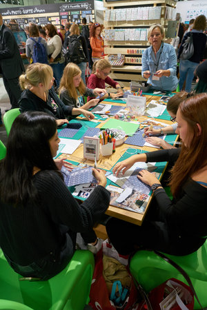 COLOGNE, GERMANY - CIRCA SEPTEMBER, 2018: atmosphere at Photokina Exhibition. Photokina is a trade fair held in Europe for the photographic and imaging industries.のeditorial素材
