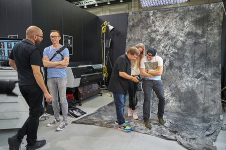 COLOGNE, GERMANY - CIRCA SEPTEMBER, 2018: Leica space at Photokina Exhibition. Photokina is a trade...