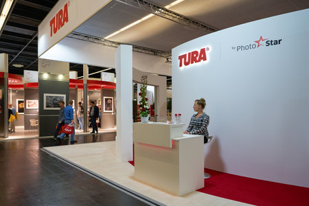 COLOGNE, GERMANY - CIRCA SEPTEMBER, 2018: Tura space at Photokina Exhibition. Photokina is a trade...