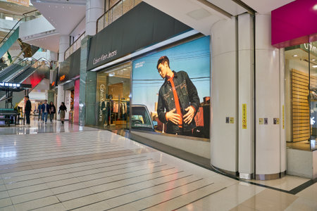 SHENZHEN, CHINA - CIRCA NOVEMBER, 2019: entrance to Calvin Klein Jeans store in Shenzhen.のeditorial素材