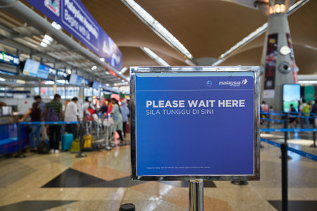 KUALA LUMPUR, MALAYSIA - CIRCA JANUARY, 2020: check-in area at Kuala Lumpur International Airport.