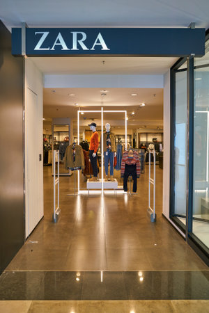 SHENZHEN, CHINA - CIRCA NOVEMBER, 2019: entrance to Zara store in Shenzhen.のeditorial素材