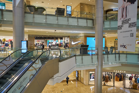 SHENZHEN, CHINA - CIRCA NOVEMBER, 2019: interior shot of MixC shopping mall in Shenzhen.のeditorial素材