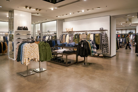 SHENZHEN, CHINA - CIRCA NOVEMBER, 2019: interior shot of Zara store in Shenzhen.