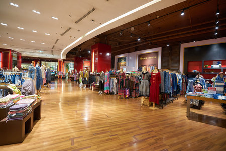 BANGKOK, THAILAND - CIRCA JANUARY, 2020: interior shot of Exotique Thai at Siam Paragon shopping mall in Bangkok.のeditorial素材