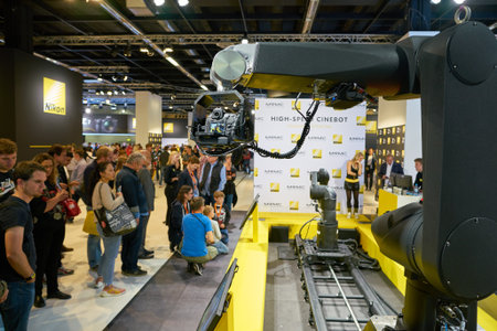COLOGNE, GERMANY - CIRCA SEPTEMBER, 2018: Nikon space at Photokina Exhibition. Photokina is a trade fair held in Europe for the photographic and imaging industries.のeditorial素材