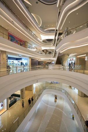 SHENZHEN, CHINA - 27 NOVEMBER, 2019: interior shot of One Avenue shopping centre.のeditorial素材
