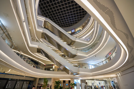 SHENZHEN, CHINA - 27 NOVEMBER, 2019: interior shot of One Avenue shopping centre.のeditorial素材