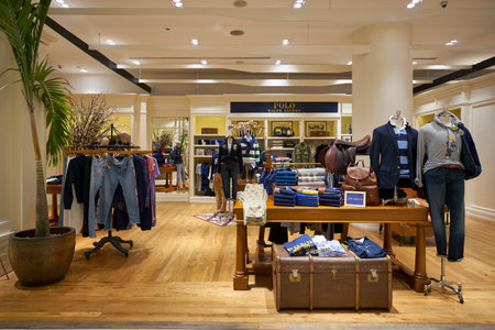 BANGKOK, THAILAND - CIRCA JANUARY, 2020: Polo Ralph Lauren apparel displayed at Siam Paragon shopping mall in Bangkok.のeditorial素材