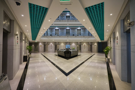 ABU DHABI, UAE - CIRCA JANUARY, 2020: interior shot of building in Abu Dhabi.