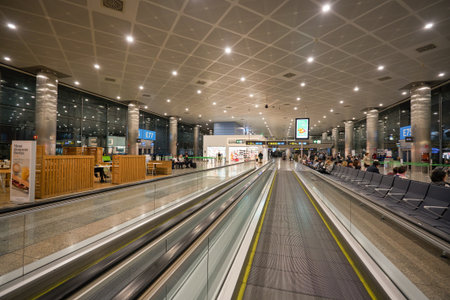 MADRID, SPAIN - CIRCA JANUARY, 2020: interior shot of Madrid-Barajas Airport, the main airport of Madrid.のeditorial素材