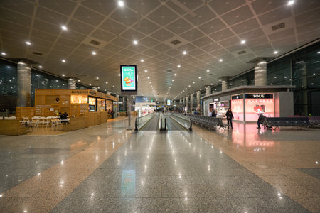 MADRID, SPAIN - CIRCA JANUARY, 2020: interior shot of Madrid-Barajas Airport, the main airport of Madrid.のeditorial素材