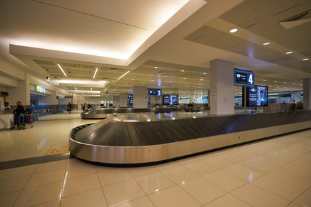 ABU DHABI, UAE - CIRCA JANUARY, 2020: baggage reclaim area at Abu Dhabi International Airport.のeditorial素材