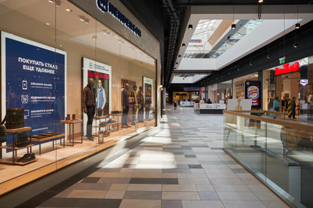 MOSCOW, RUSSIA - CIRCA SEPTEMBER, 2019: interior shot of Salaris shopping mall in Moscow.のeditorial素材