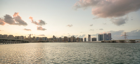 ABU DHABI, UAE - CIRCA JANUARY, 2020: Abu Dhabi urban landscape.のeditorial素材