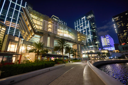 ABU DHABI, UAE - CIRCA JANUARY, 2020: street level view of Abu Dhabi.