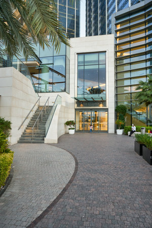 ABU DHABI, UAE - CIRCA JANUARY, 2020: entrance to The Galleria Al Maryah Island building in Abu Dhabi.のeditorial素材