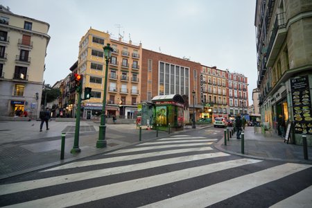 MADRID, SPAIN - CIRCA JANUARY, 2020: street level view of Madrid.のeditorial素材