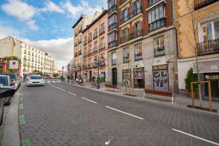 MADRID, SPAIN - CIRCA JANUARY, 2020: street level view of Madrid.のeditorial素材