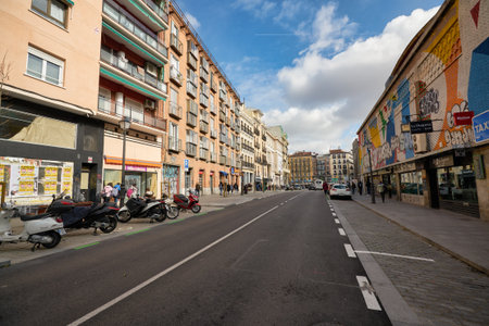 MADRID, SPAIN - CIRCA JANUARY, 2020: street level view of Madrid.のeditorial素材
